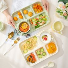 高颜值简约奶油风早餐盘创意轻奢减脂色釉陶瓷陶瓷餐具分格餐盘