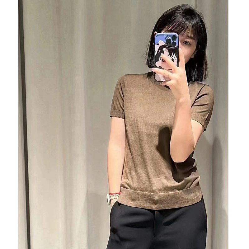 Th Original Wool Knitted Short-Sleeved Classic Entry-Level Gold Buckle 60 Count Merino Wool Has Super Good Feel