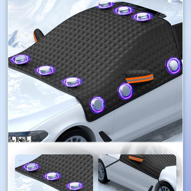 Car Snow Shield with Thickened Cotton Padding, Magnetic Snow Cover, Half Car Cover, Front Windshield Cover, Winter Frost and Freeze Protection Car Snow Shield with Thickened Cotton Padding, Magnetic Snow Cover, Half Car Cover, Front Windshield Cover, Winter Frost and Freeze Protection