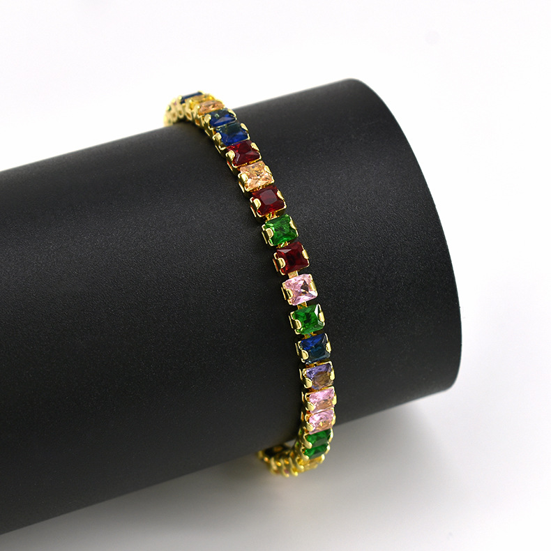10g Weight Zircon Inlay Material Tennis Bracelet Classification Copper Chain Material Tennis Chain Chain Type 1 Piece Quantity Daily Occasion Copper Material Geometric Pattern All Seasons Season Unisex Gender Inlay Design Hip-Hop, Shiny Style Wholesale Jewelry Hip-Hop Shiny Geometric Copper Zircon Inlay Tennis Bracelet Tennis Chain 17