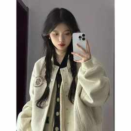 美式复古棒球服外套女装2026春秋季新款小众设计感韩系短款上衣潮