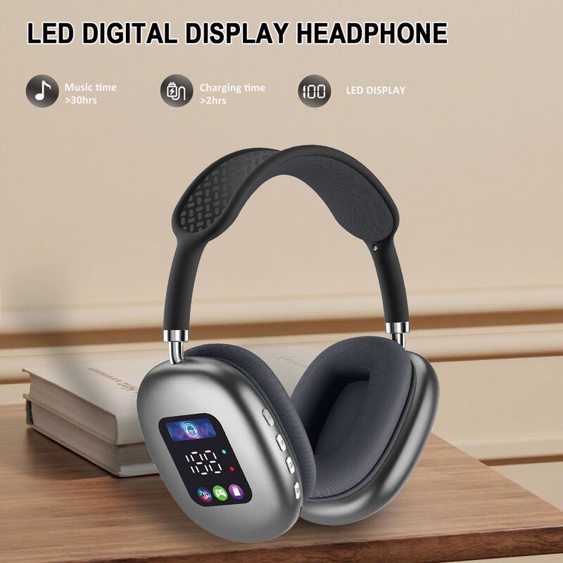 Akz Max700 Rgb Digital Display Screen Head-Mounted Bluetooth Headset Card-Reading Headset
