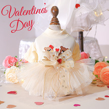 PETCIRCLE宠物衣服狗狗猫猫服装服饰情人节婚礼小熊裙一件代发