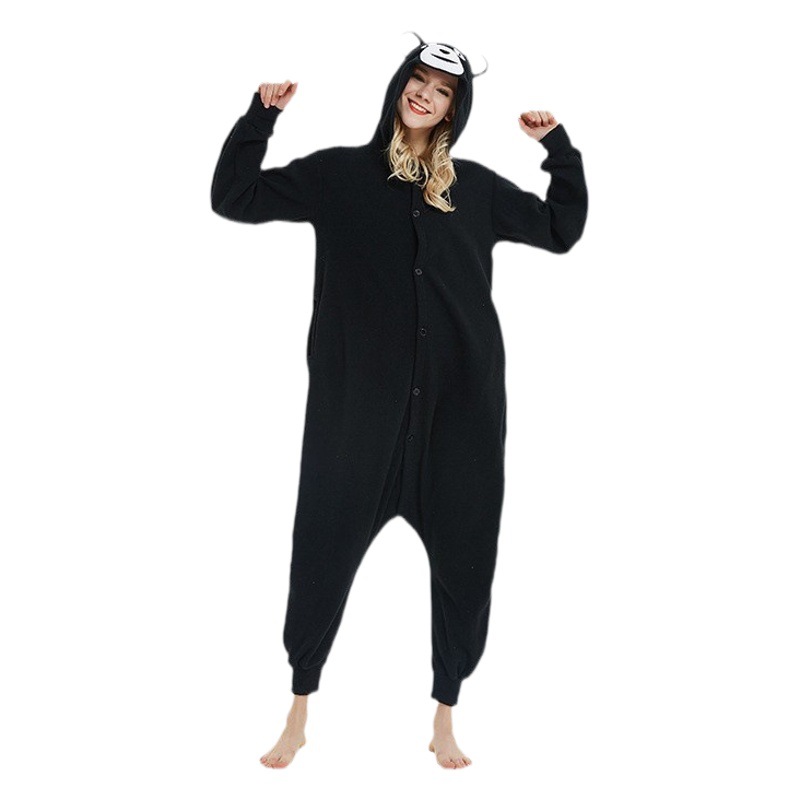 Al por mayor transfronteriza de dibujos animados de una pieza pijamas serie oso violento par pijamas ropa de rendimiento de fiesta polar ropa de hogar