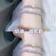 Vintage Smoke Purple Small Square Sugar Bracelet Women's Cool Elegant White Double Layer Bracelet Design Simple Personality All-match