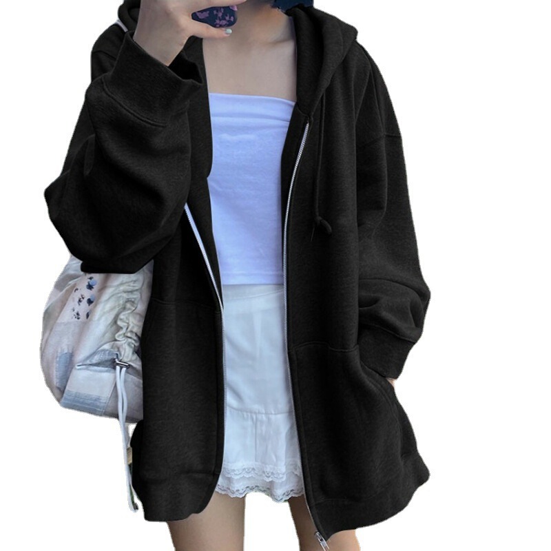 秋冬季加绒加厚卫衣女2025新款潮ins连帽学生韩版宽松棒球服外套|undefined