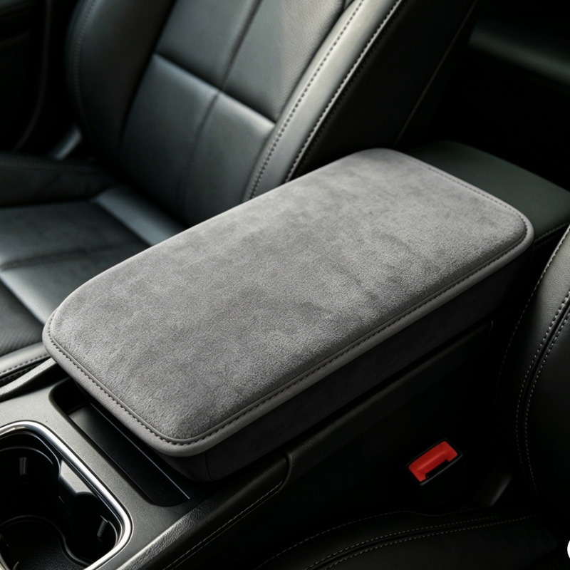 Cross-border new armrest box heightening pad, plush and thickened armrest cushion for car interior, car center console armrest pad