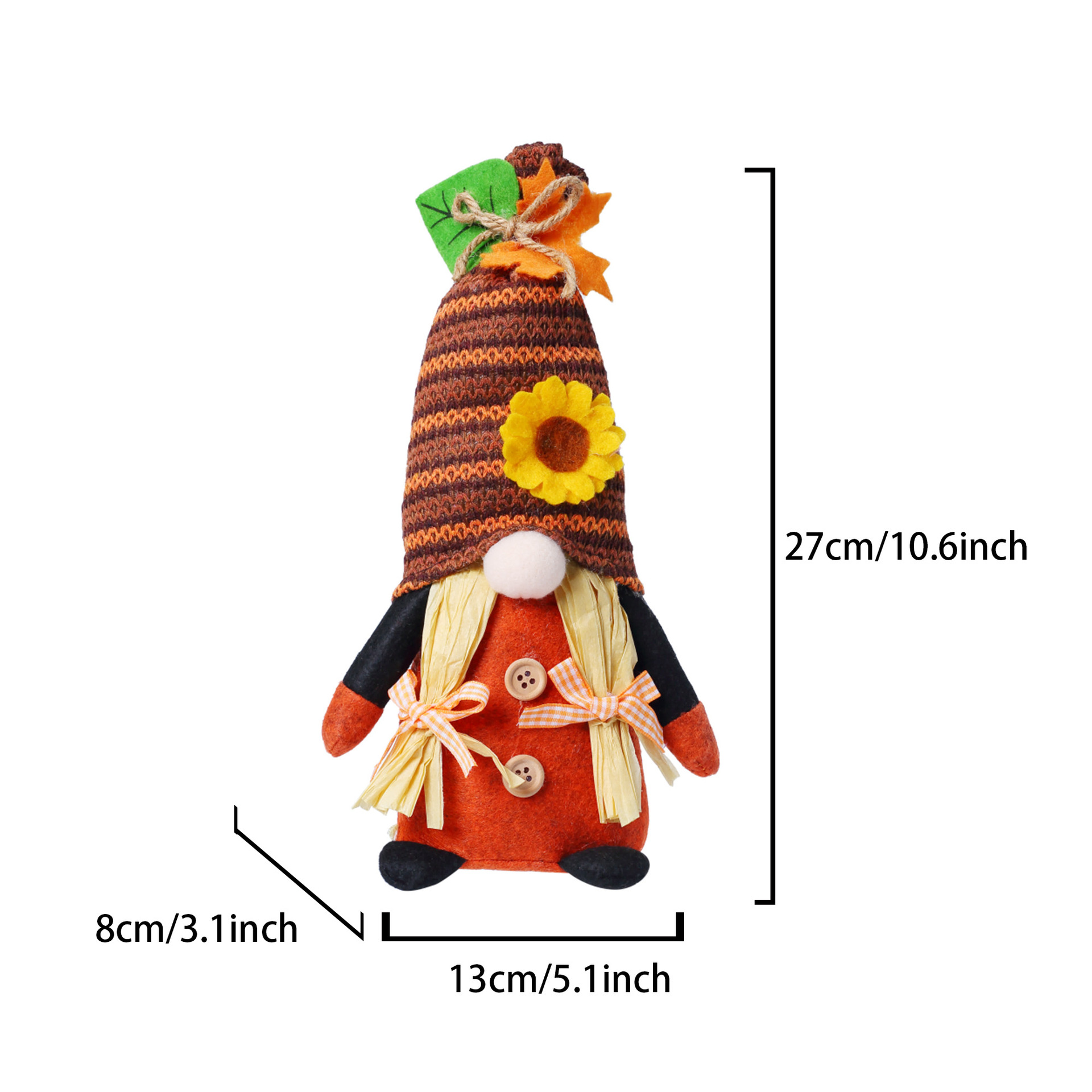 Nuevo festival de cosecha de felpa de Acción de Gracias transfronterizo decoración muñeca sin rostro calabaza hoja de arce Rudolph decoración lote