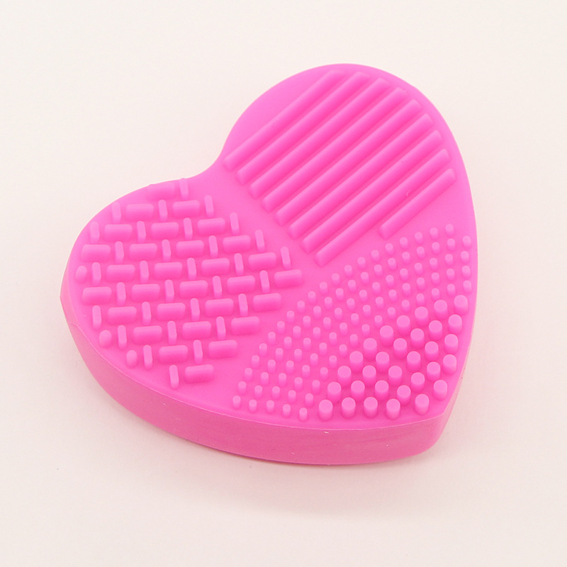 Solid Color Silicone Heart Shape Cleaning Cosmetic Beauty Blender display picture 3