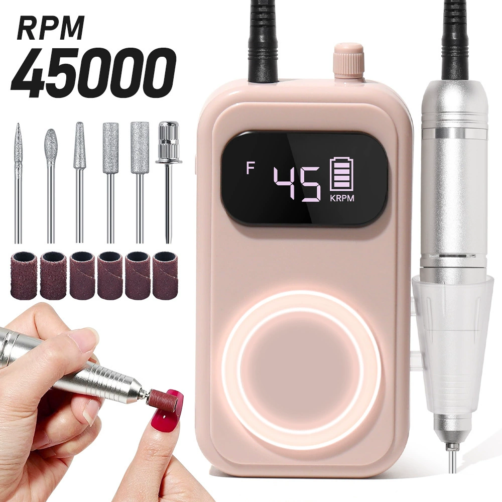 Electric Nail Drill Machine, multi-model sanding/milling kit, USB portable, 0.6 kg