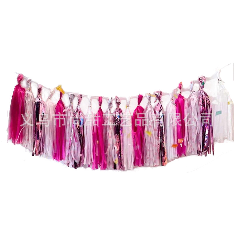 4색 장미 빨간색 종이 술