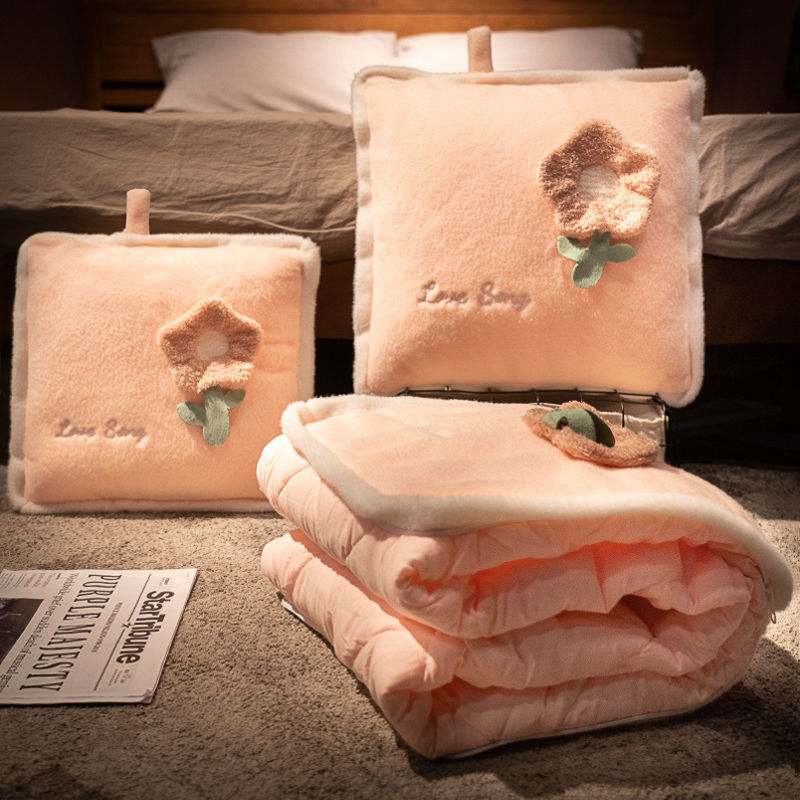 꽃 베개 이불 이중 용도 2-in- 90% off 스택 베개 담요 사무실 낮잠 베개 자동차 자동차 담요