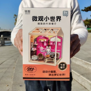 DIY手工拼装厨房灯光微观小世界立体房子模型儿童过家家玩具礼品