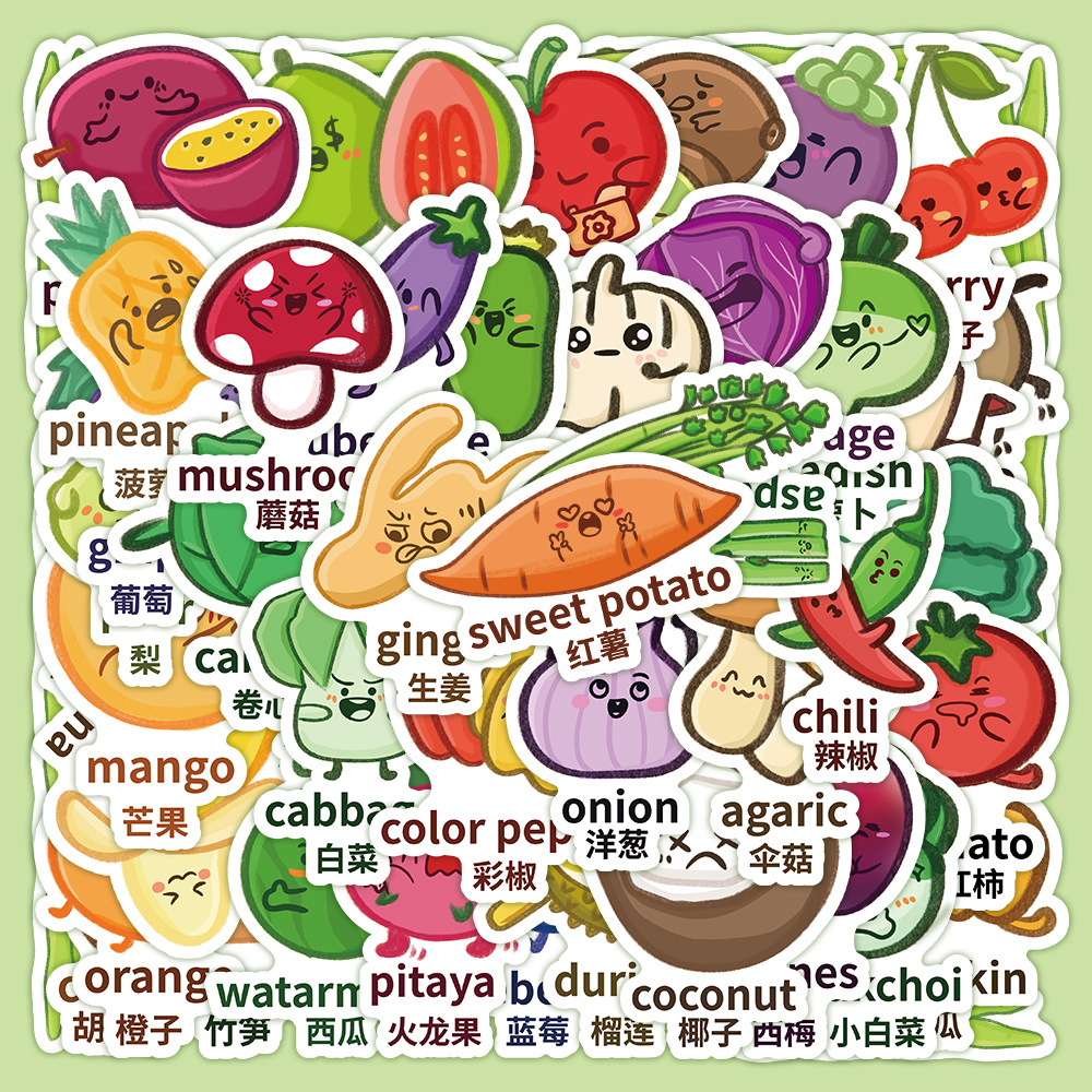 Genuine cartoon green sticker, laptop, suitcase, nail decoration, stickers, English