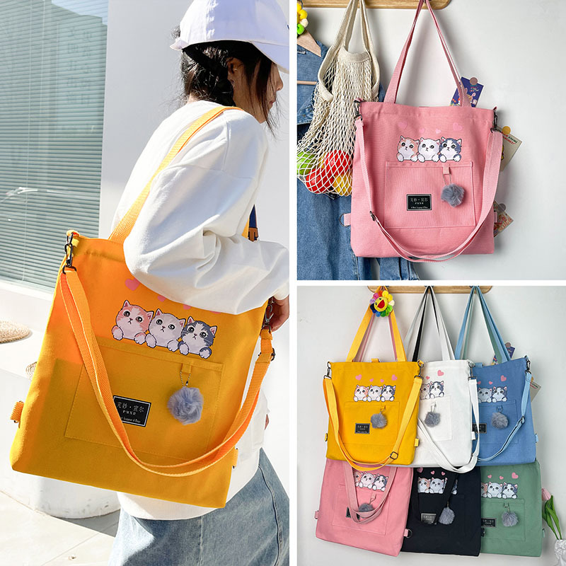 Large-capacity canvas bag 2024 new style fashionable and trendy student class bag, Korean-style simple tutorial bag, one-piece consignment undefined