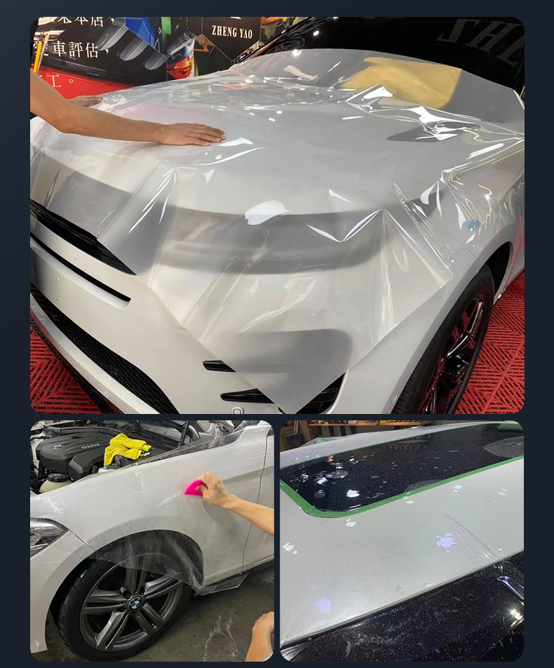 Glossy black TPU paint protection film, self-healing and scratch-resistant, full-vehicle wrap, TPU invisible car film, factory wholesale