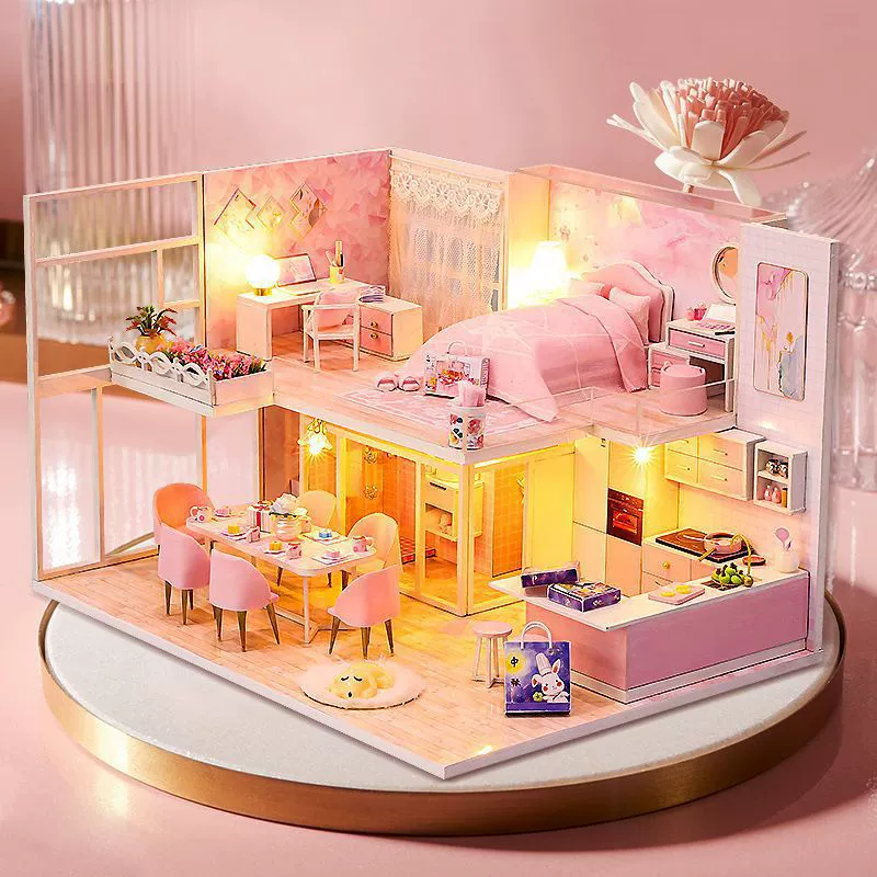 Вилла, домик для мальчиков и девочек, подарок, стеклянный дом, модель дома, креативный подарок, деревянная игрушка ручной работы, сборка своими руками