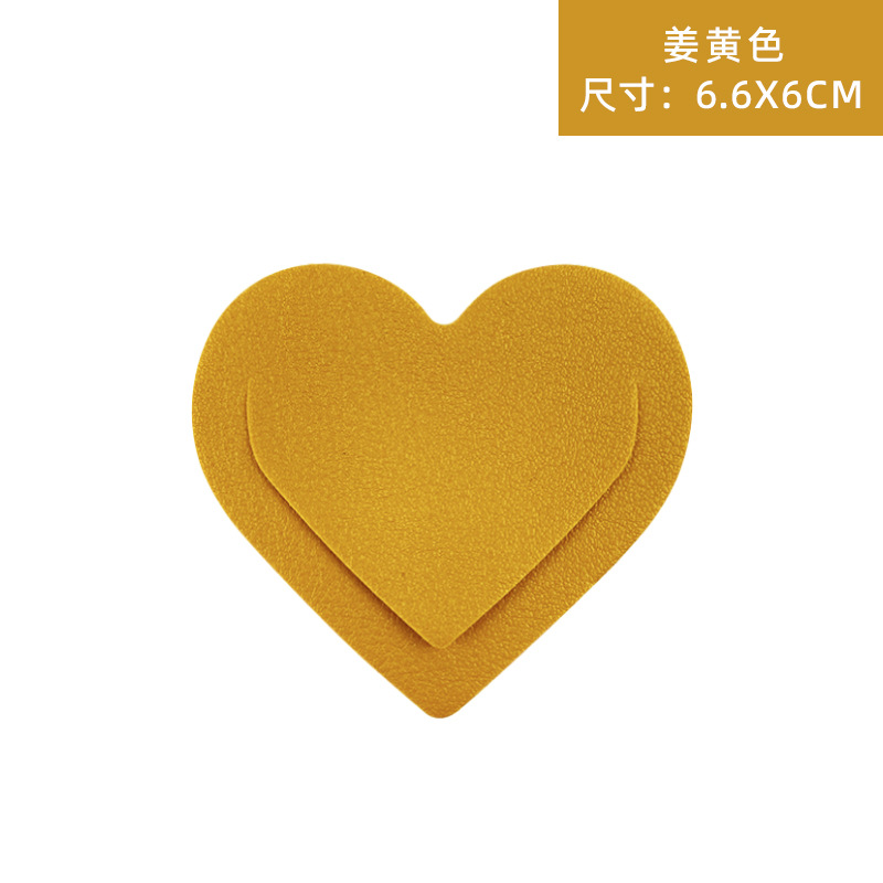 Cross-border en stock personalizable LOGO de cuero en forma de corazón marcador pegatinas amor marcador de cuero pu marcador pequeño lote al por mayor