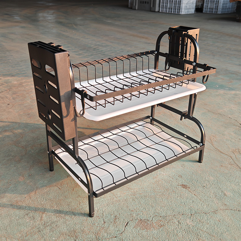 Estrictamente elegir cubiertos 45cm 55cm tablero de corte cuchillo soporte palillos jaula de almacenamiento rack de platos de doble capa estante de almacenamiento de platos grueso