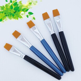 Factory Direct Sales High-Quality Nylon Flat-Head Brush, Short-Pole Large Brush, Kidsren's Painting Lacquer Art Pen, Special for Lacquer