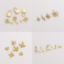 14K����ɫ�Ƕ�ʯ����â��̫��۷��~β����diy����i��朵��