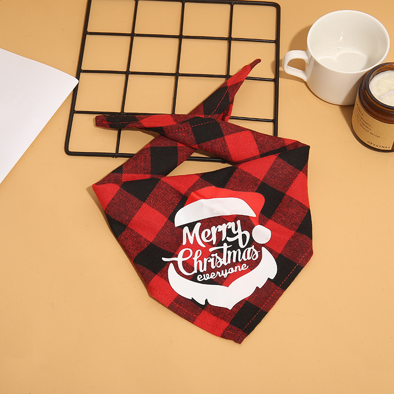 British Style Cotton Polyester Christmas Plaid Pet Scarf display picture 6