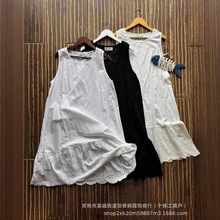 7363春夏新款森女系薄款刺绣花边蕾丝下摆百搭小吊带背心裙