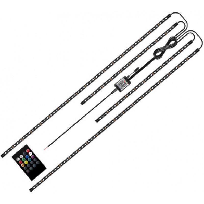 5050 automóvil LED chasis de automóvil luces decorativas un remolque cuatro luces de atmósfera de música colorida RGB image 8