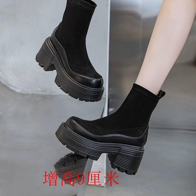 Wilcopy мотоциклетные кексы с толстой подошвкой ретро рыцарь сапоги тонкие, длинные ноги, средние сапоги осенние и зимние супер высокие каблуки