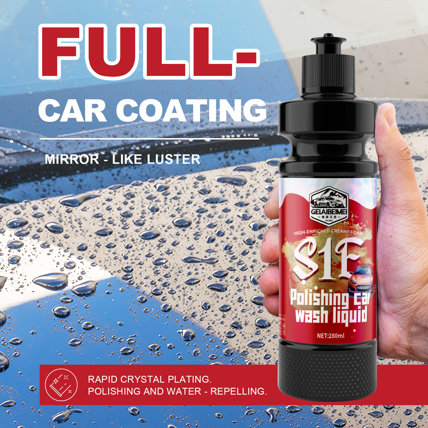 Nano cristal chapeado líquido de lavado de automóviles con cera de agua blanca para automóviles profesionales descontaminación resina de goma de mosquito de alta espuma ultra concentrada image 3