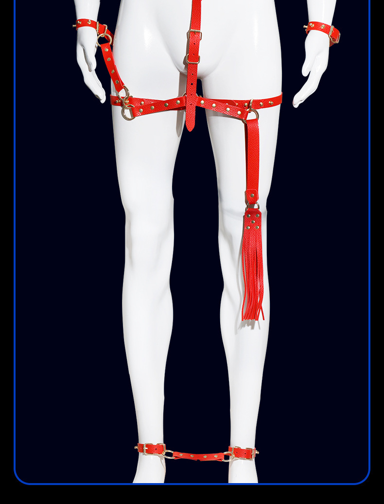 SM Waist Restraint Set with Leather and Metal Details for Adult Couples — detail image 9