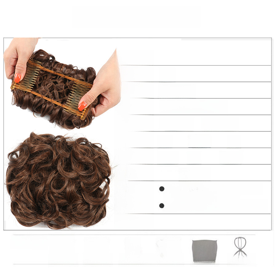 Foreign trade Europe and the United States curly hair bud wholesale women's curly hair Chinese wave retro flower bud head Xuchang comb wig manufacturers