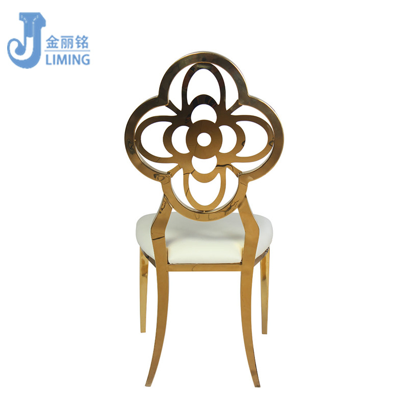 Muebles de comedor de estilo europeo SILLA DE ACERO INOXIDABLE PU cuero Silla de comedor de acero inoxidable ciruela Silla de comedor de metal fábrica al por mayor