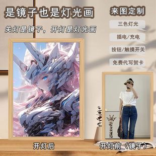 Cyberpunk 2077 mirror light painting Gundam mechanical Ji Technology sense headlamp creative luminous photo frame