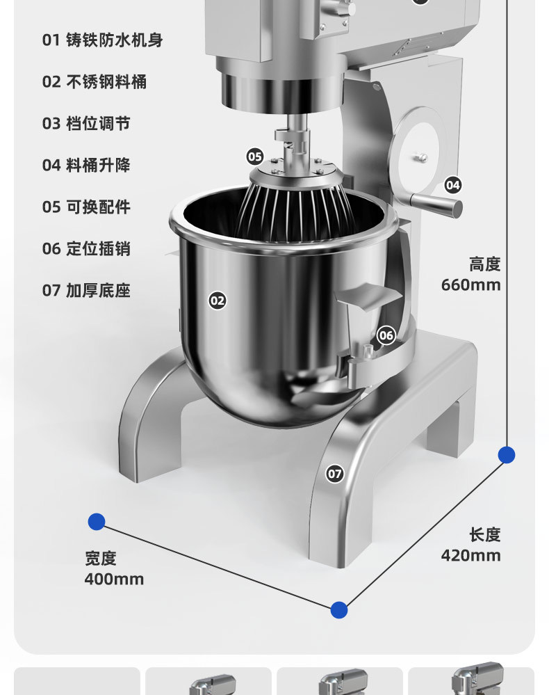 Guanting kommerzieller B20 Mixer Multifunktions-Fleischfüllmaschine Teigknetmaschine vollautomatischer Kuchencreme Frischcreme Eierquirl