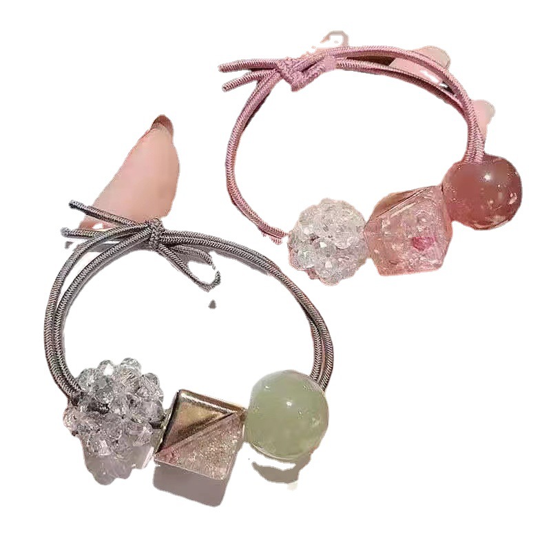 Korean Style Cherry Hair Rope Fashion Cyber Red Hair Ring Rubber Band Hair Rope Leather Headwear Female Adult Student Simple