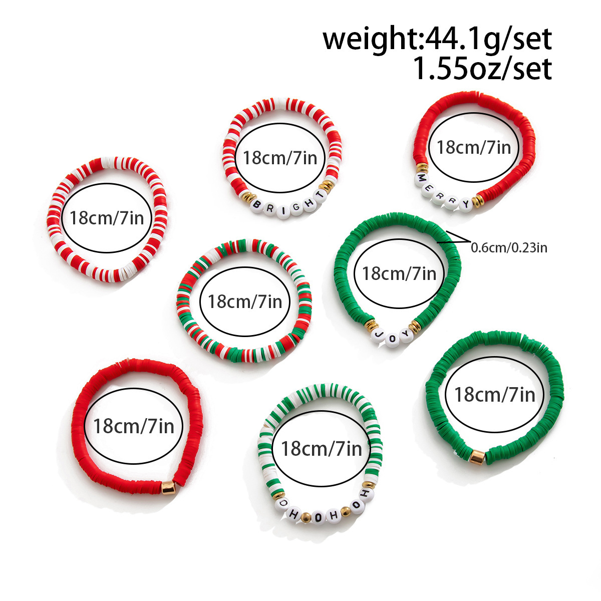 47g Weight Christmas Festival Women's Gender Cute Style Cute Beaded Bracelets Wholesale 无