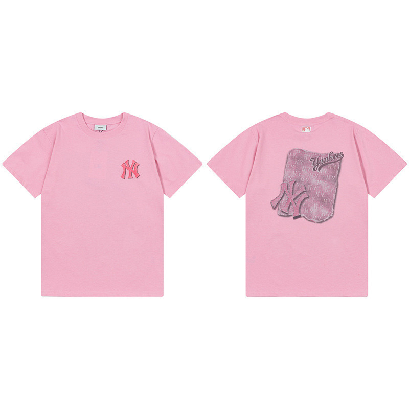 韓国新作MLBバックロゴ大プリントNY半袖Tシャツ男女兼用刺繍カジュアル半袖|undefined