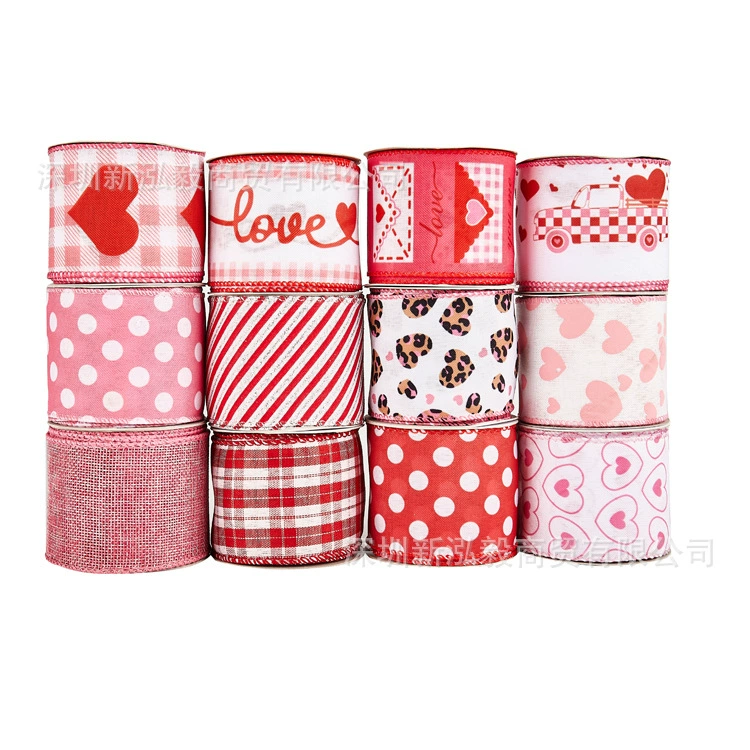 День Святого Валентина проволочная лента DIY красная лента любви Лук Свадьба Танабата Подарочная упаковка лента