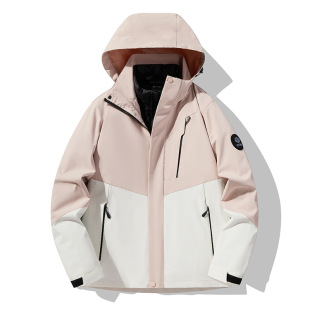 The Same Brand Outdoor Color-Blocked Jacket for Men and Women Three-In-One Autumn and Winter Windproof Removable down Jacket Trendy