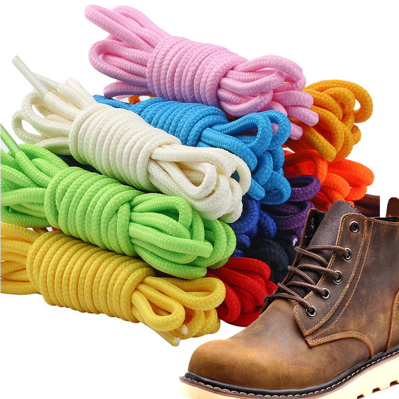 [07] Cross-Border Round Shoelaces Polyester 4mm Coconut Shoelaces Multicolor Casual Black and White Basketball Shoelaces