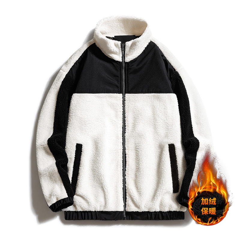 2022 invierno cordero abrigo cálido de algodón para hombres con terciopelo grueso agitado estilo de moda de Hong Kong venta directa