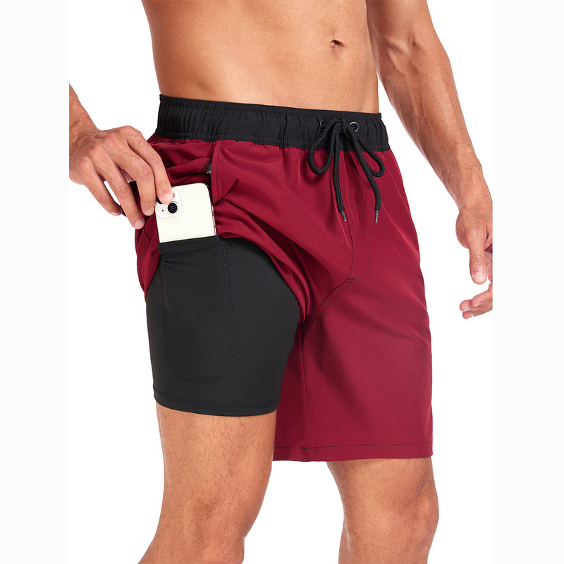 Cross-Border Export Summer New Men's Shorts Fashionable Vacation Beach Pants Men's Large Size Four-Corner Milk Silk Lining