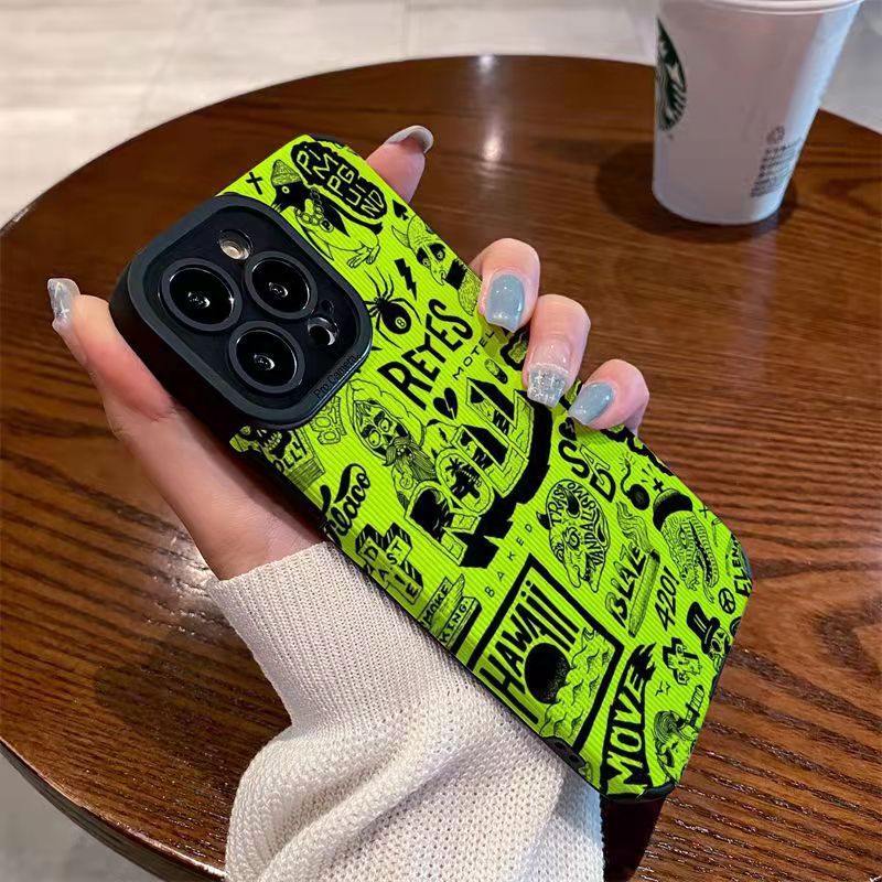 Applicable to Samsung a32 a52a23a14a72 mobile phone case a73a54 leather protective case a31a51a31 graffiti