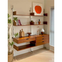 中古风包豪斯金属实木墙上置物架开放架隔板北欧复古墙面系统组合