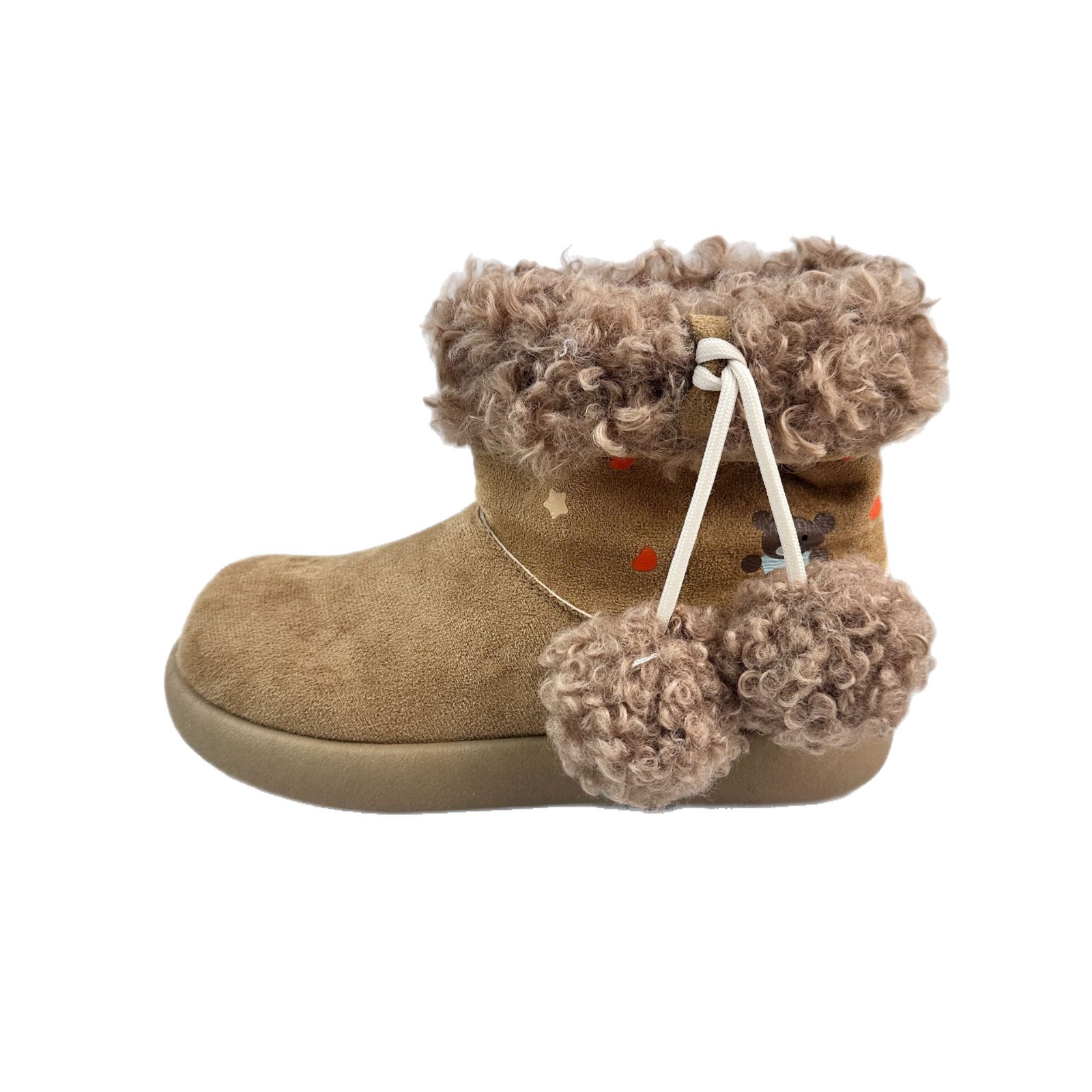 Yuanbo bonito botas de nieve de cabeza grande mujeres 2025 botas cortas de cabello de lichi de invierno y zapatos de algodón gruesos