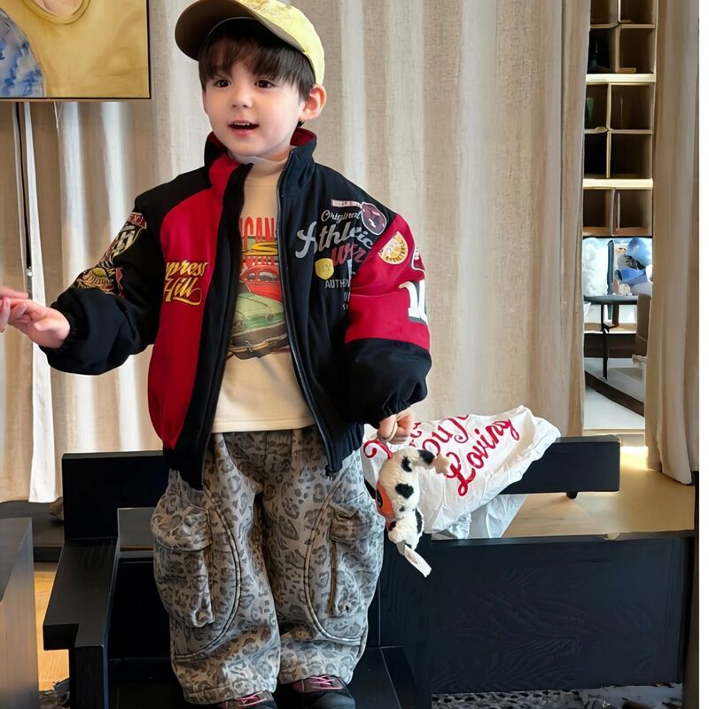 Children's cotton-padded jacket, winter clothing, thickened and warm cotton coat for boys, baby cotton jacket, winter clothes for boys