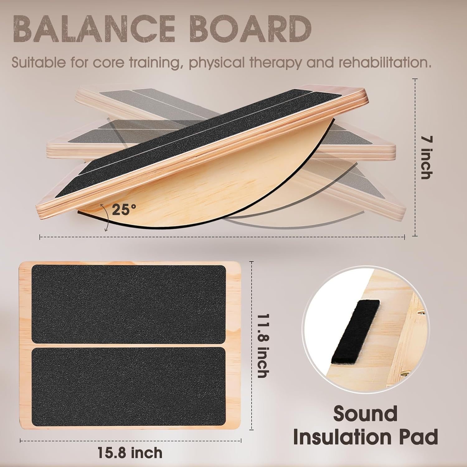 Tablero de refuerzo de madera de altura ajustable, estirador de pantorrillas delgadas de madera, deportes de fitness, pedal inclinado de madera maciza de pie