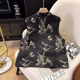 搭马女夹气质国风中式外马甲女中年小妈妈春秋衫国风上衣新坎肩款