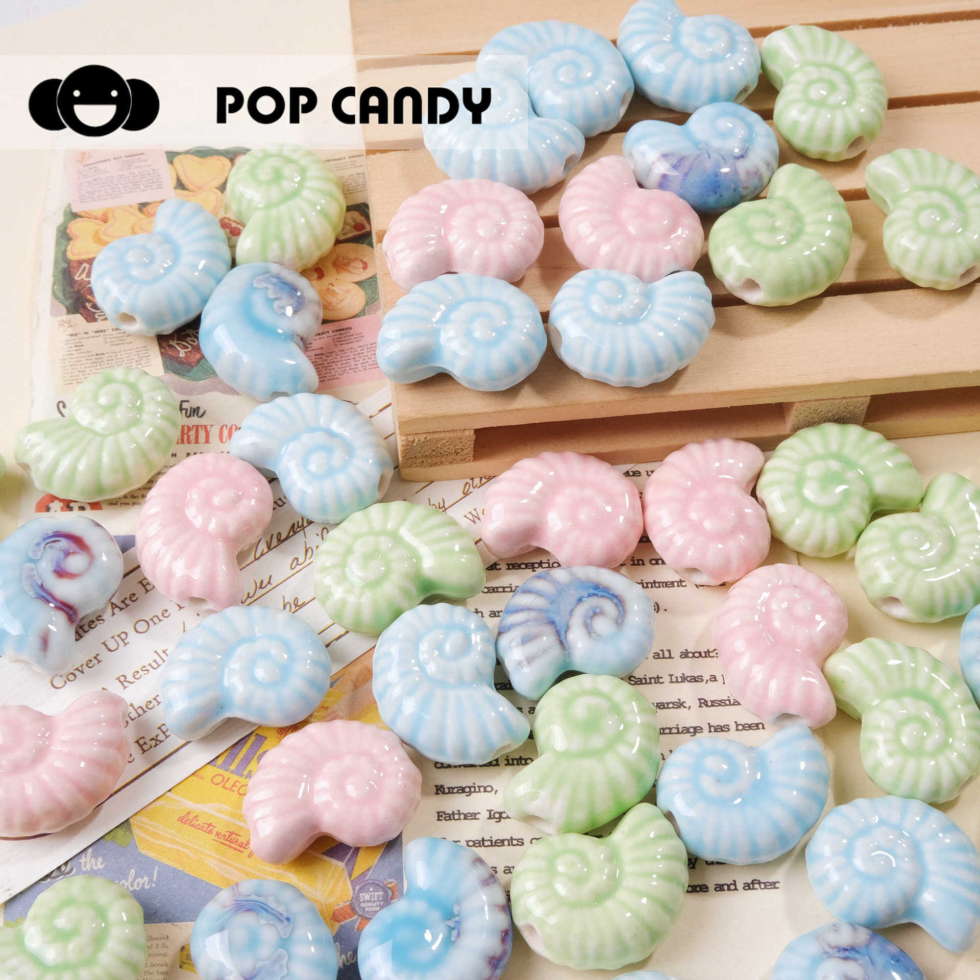 Jewelry Accessories Classification 1 Piece 17 * 21mm Hole 2~2.9mm Ceramics Conch Jewelry Accessories Beads